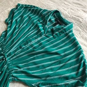 Stripped Teal Button Up Dress